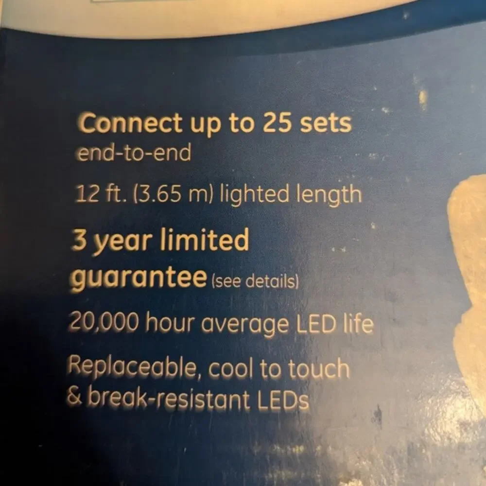 *New* GE C-7 25 LED Light String Set Christmas Outdoor Decor  Energy Savings